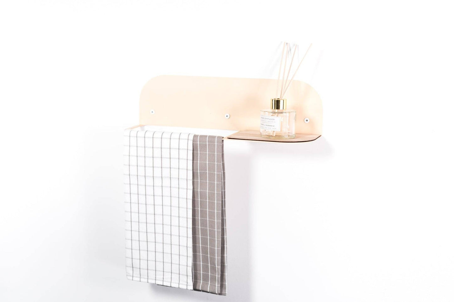 Steel & Wood Towel Rack (Beige)